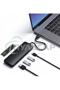 Док-станция (USB-хаб) Satechi ST-UCHSEK USB-C Hybrid Multiport Adapter (with SSD Enclosure M.2 SATA, 2xUSB 3.1, USB Type-C, HDMI), черный