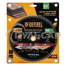 Пильный диск по ламинату Denzel ф250 х 30 мм, 80 зубьев 733877