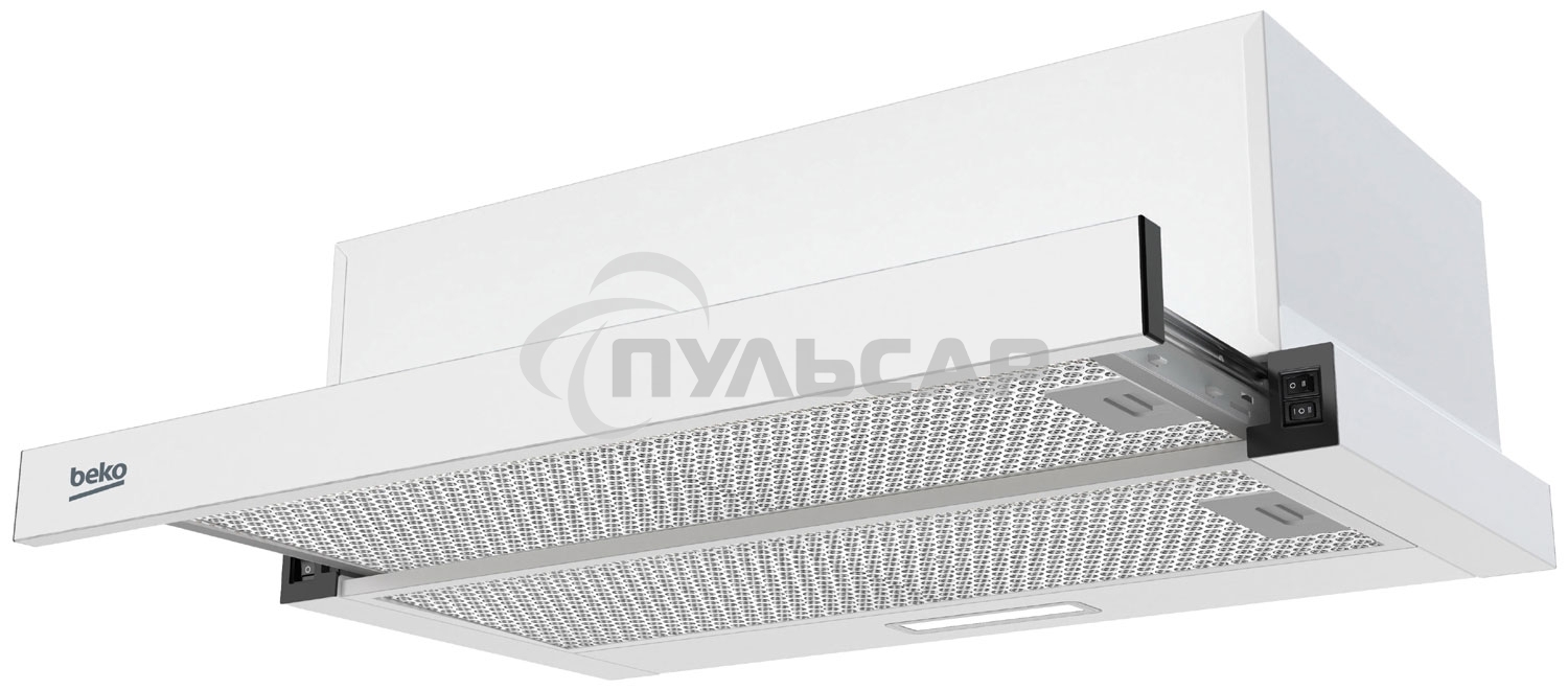 Вытяжка телескопическая Beko BHNT613R4CW белый, 60 см, 320 куб. м/ч, 61 дБ
