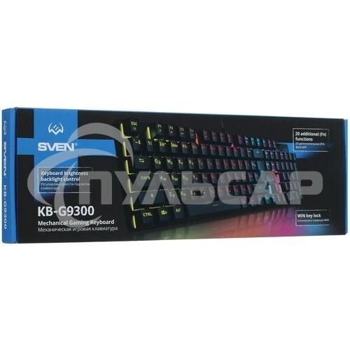 Клавиатура проводная игровая Sven KB-G9300 черная (Outemu Blue switches,104кл., подсветка)
