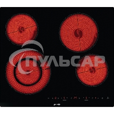 Варочная панель Gorenje ECT642BCSCE, 59 см, Hi-Light, 4 конфорки, таймер, сенсорное управление, шлифованный передний край, PowerBoost, дисплей, блокировка от детей, черный