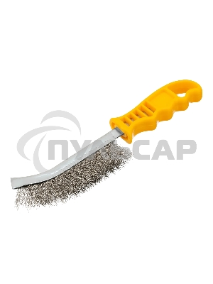 Щетка металлическая Denzel с пластмассовой ручкой, нержавеющая проволока