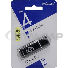 Флешка USB Smartbuy R/W USB 4 Gb Glossy series черный SB4 GbGS-K