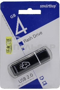 Флешка USB Smartbuy R/W USB 4 Gb Glossy series черный SB4 GbGS-K