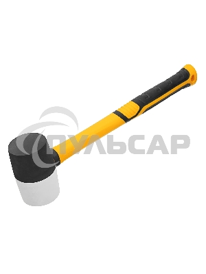 Киянка резиновая Denzel 225 г, черно-белая, фибергласовая рукоятка c TPR покрытием