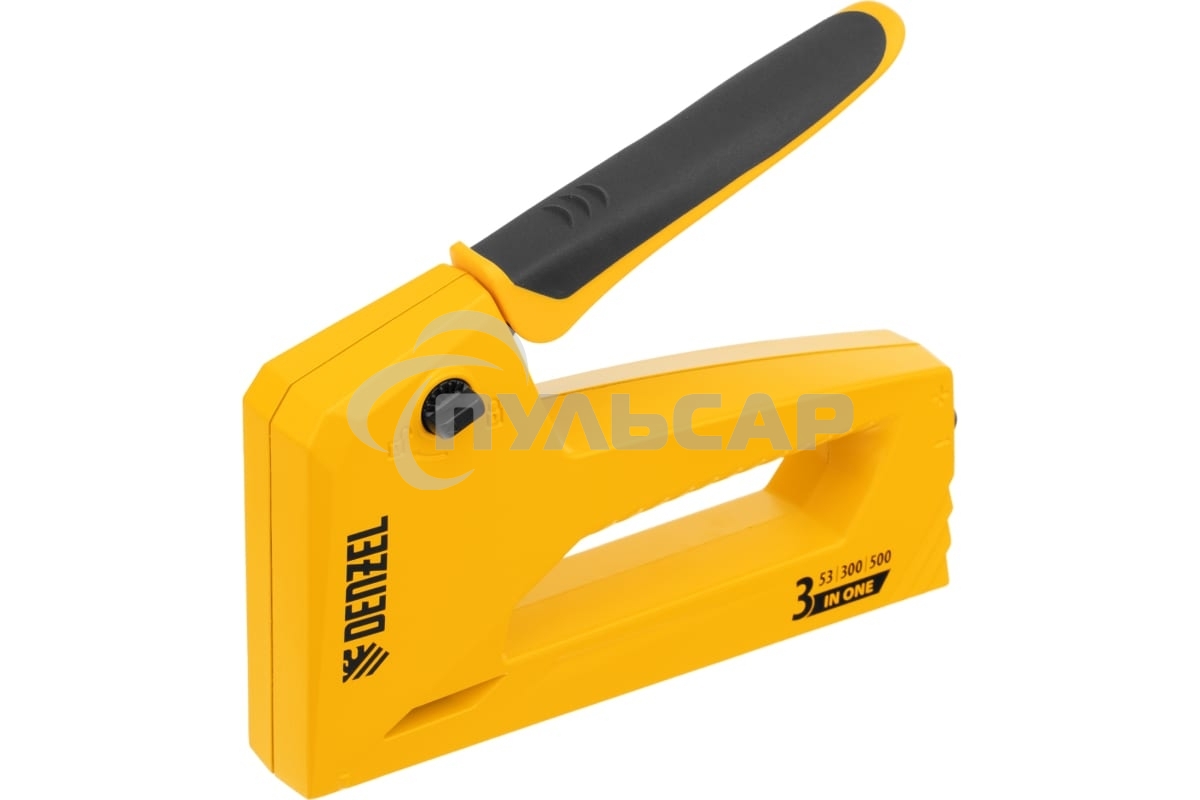 Степлер мебельный, алюминиевый корпус, тип 53, 6-14 мм, тип 300, 15 мм, тип 500, 15 мм Denzel