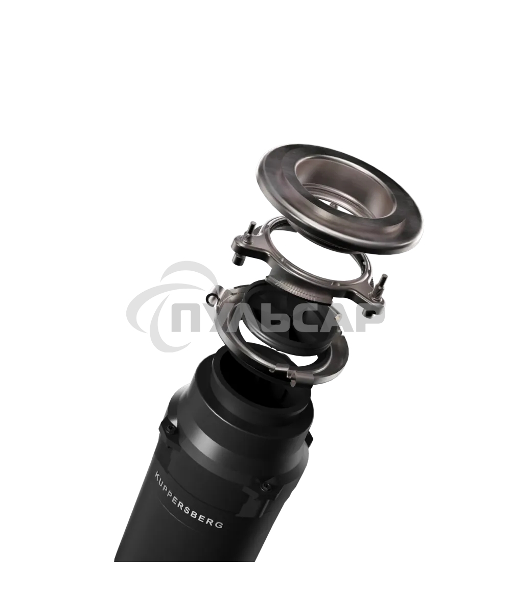 Измельчитель пищевых отходов Kuppersberg WSS 550 B, High-Tech, мощность 550 Вт, 3400-3800 об/мин, защита от перегрева, авто выключение, DC мотор, уровень шума 75 дБ, черный