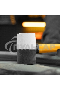 Киянка резиновая Denzel 225 г, черно-белая, фибергласовая рукоятка c TPR покрытием