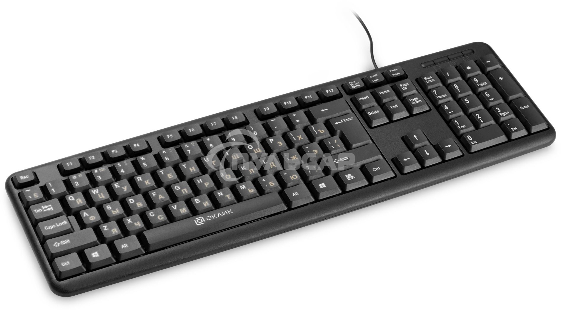 Клавиатура проводная Oklick 130M, USB, черный