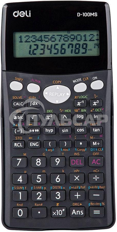 Калькулятор научный Deli ED-100MS черный 12-разр.