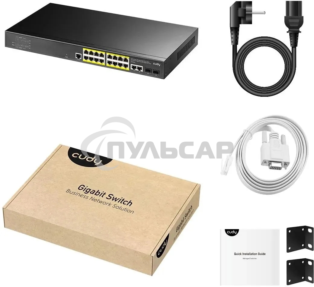 Коммутатор Cudy GS2018PS2-200W (L2) 16x1Gbит/с 2SFP 16PoE+ 200W управляемый