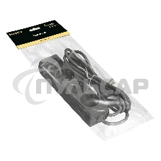 Удлинитель ExeGate ECE-4-3B (EX285813RUS), черный, 3 м, Евровилка с заземлением, 4 евророзетки с заземлением, 2200 Вт