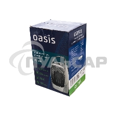 Тепловентилятор Oasis КS-15R 750/1500 Вт., до 15 кв.м., керамический нагревательный элемент, режим холодного обдува, белый