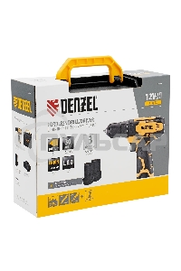 Дрель-шуруповерт Denzel CDQ-12, Аккумуляторная, 12В, 2 АКБ, Кейс