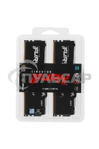 Оперативная память Kingston Fury Beast, DDR5, 16Gb (2x8Gb), 5600MHz, CL40, DIMM, с радиаторами, RGB, черный