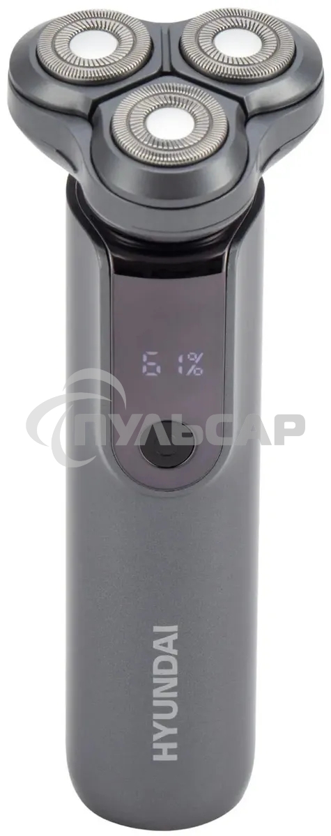 Электробритва роторная Hyundai H-SH8080 реж.эл.:3 питан.:аккум. серебристый