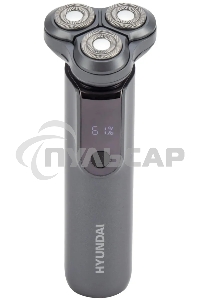 Электробритва роторная Hyundai H-SH8080 реж.эл.:3 питан.:аккум. серебристый