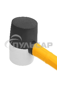 Киянка резиновая Denzel 225 г, черно-белая, фибергласовая рукоятка c TPR покрытием