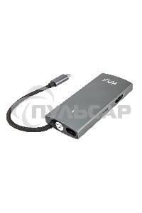 Док-станция HIPER Docking station USB-C HUB 6in1 (1*USB-C 100W PD, 1*HDMI 4K@60Hz, 2*USB-A 3.0 (5Gbps data), 1*USB-C 3.0 (5Gbps data), 1*RJ45 Gb)
