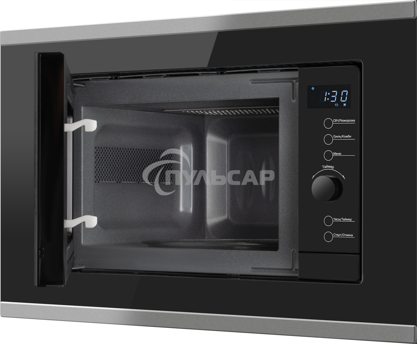 Микроволновая печь встраиваемая Weissgauff HMT-720 BX Grill черный, 20 л, 700 Вт, переключатели - поворотный механизм/сенсор