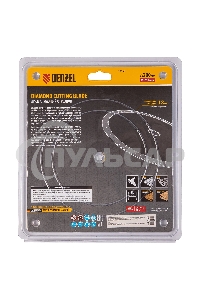 Диск алмазный сплошной Denzel супертонкий, 200 х 25,4 мм, горячее прессование, мокрое резание