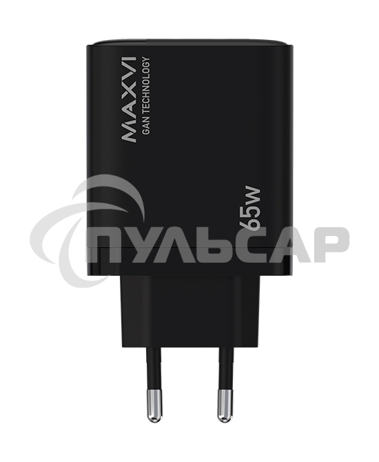 Сетевое зарядное устройство Maxvi SFC-365GN LED черный 2xType-C\USB 65W PD QC3.0 черный