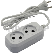 Сетевой удлинитель Buro BU-PSL2.1/W 1.5м (2 розетки) белый (пакет ПЭ)