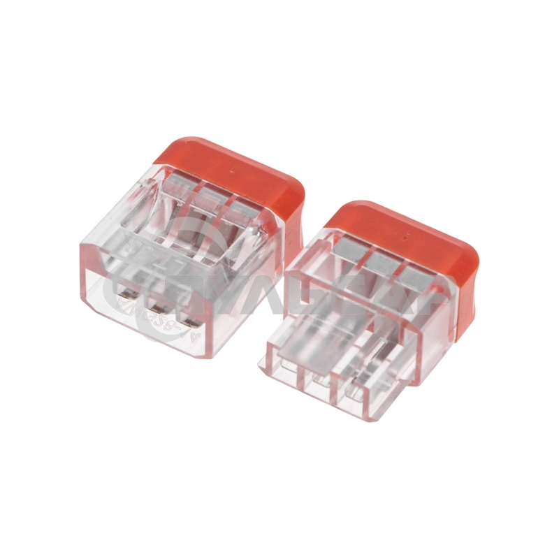 Экспресс-клемма Rexant СМК 2273-203R проходная разъемная 3 полюса 0,5-2,5мм² (50 шт/уп)