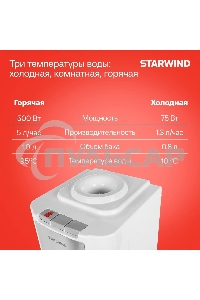 Кулер Starwind SW-1115EW напольный электронный белый
