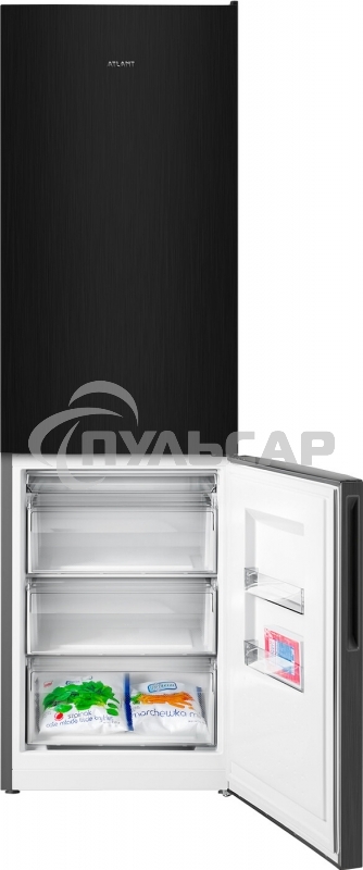 Холодильник Atlant ХМ-4624-151 черный металлик двухкамерный 228/119л морозилка снизу