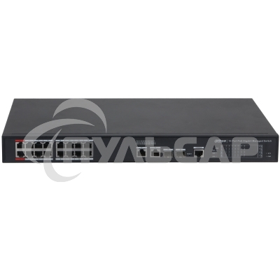Коммутатор 20-портовый гигабитный управляемый с PoE DAHUA DH-S4220-16GT-240, уровень L2, 16xRJ45 1Gb PoE, 2xRJ45 1Gb, 2xSFP 1Gb, суммарно до 240Вт, коммутация 56 Гбит/с, MAC-таблица 8к, металл