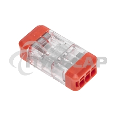 Экспресс-клемма Rexant СМК 2273-203R проходная разъемная 3 полюса 0,5-2,5мм² (50 шт/уп)