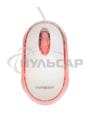 Мышь проводная Гарнизон GM-100W белый, 1000 dpi, USB, кнопки - 3