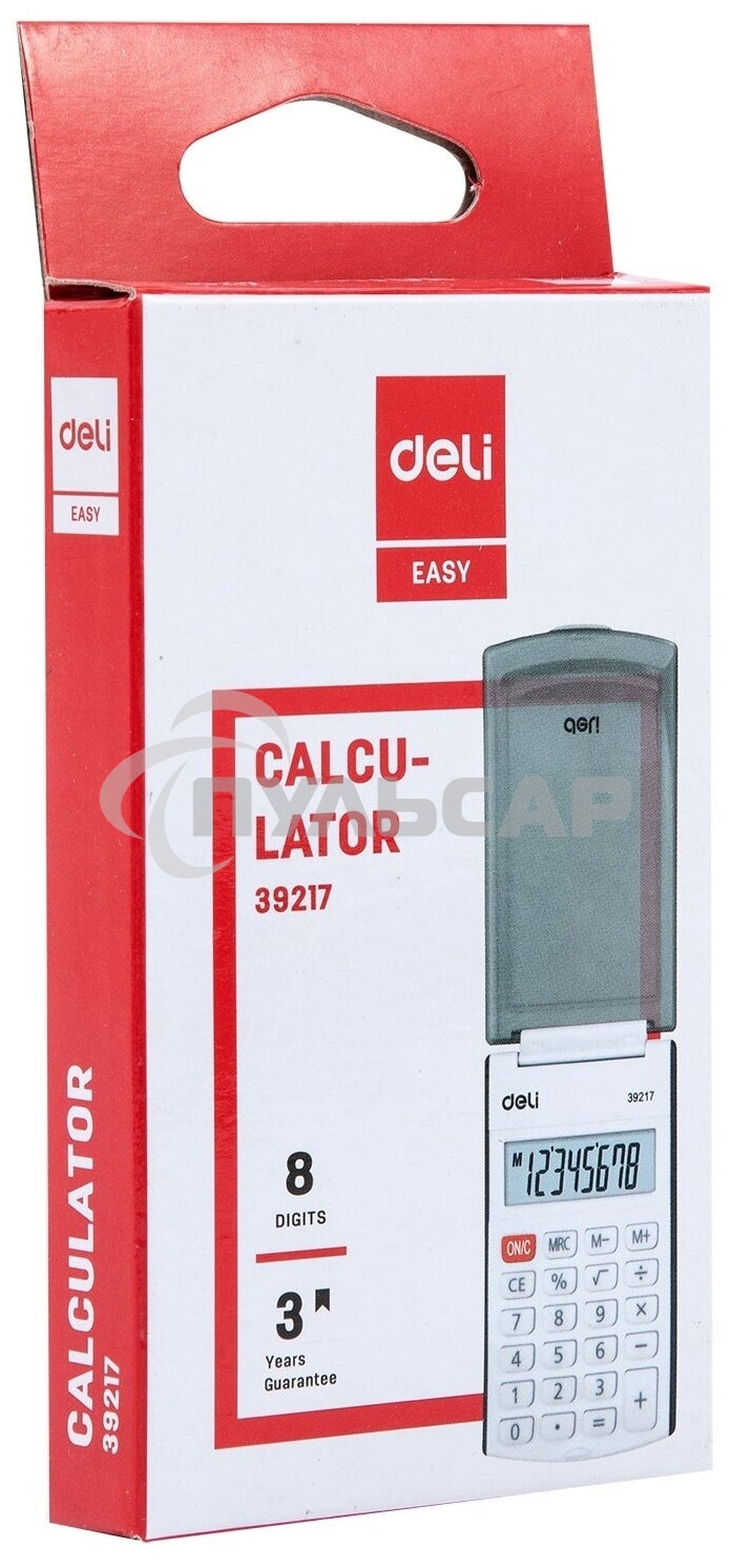 Калькулятор карманный Deli E39217/BLUE синий 8-разр.