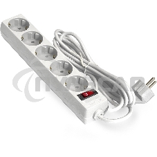 Удлинитель ExeGate EC-5-3W EX279360RUS белый, 3 м, евровилка, 5 розеток, 2200 Вт