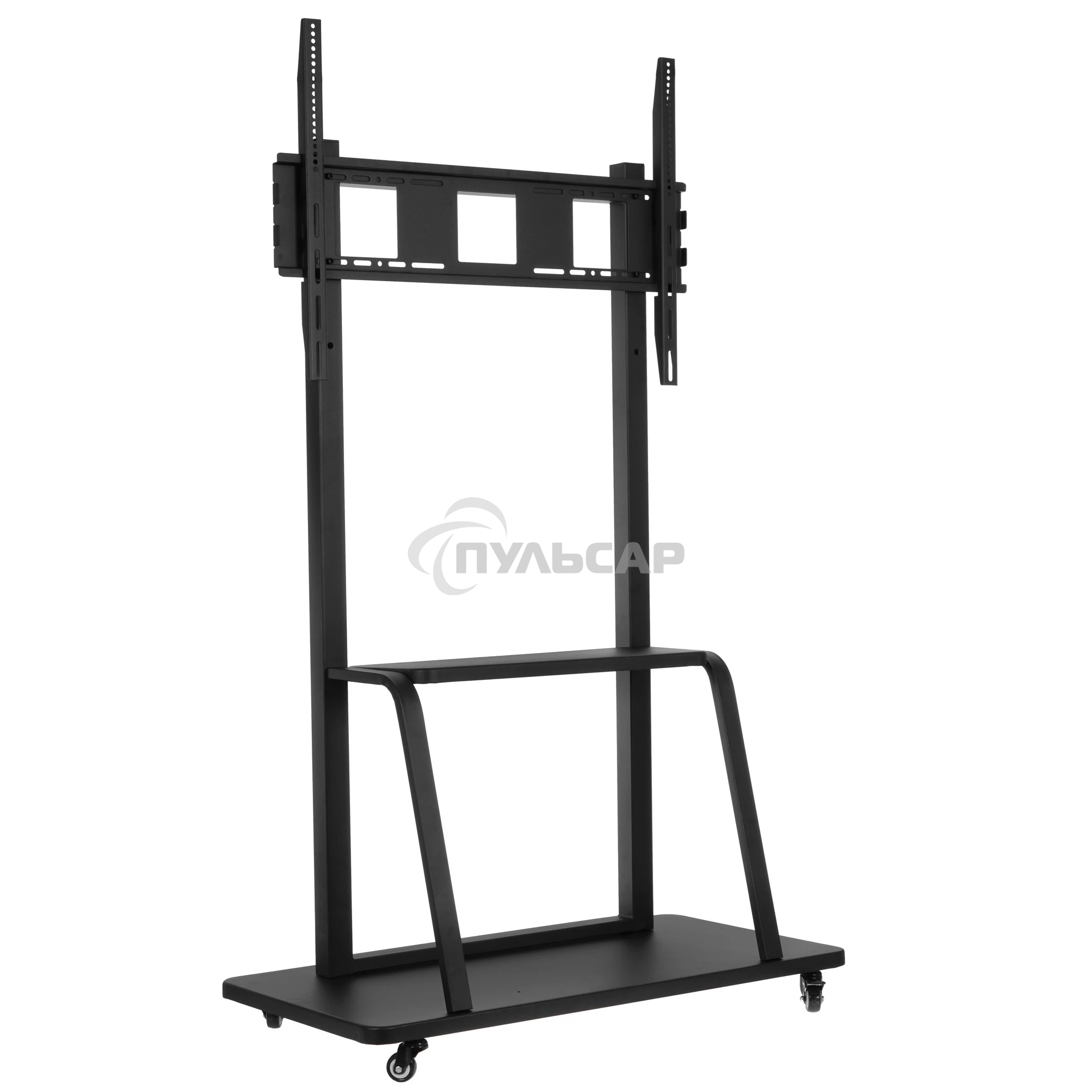 Мобильная стойка Wize Pro M86 для широкоформатных и интерактивных панелей 42 90, Max VESA 800x600 мм, высота 183 см, вертикальная регулировка, полка для медиаплеера, до 150 кг, черный
