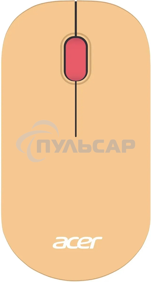 Мышь беспроводная Acer OMR205 бежевый/розовый, 1200 dpi, радиоканал, USB, кнопки - 3