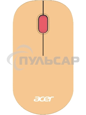 Мышь беспроводная Acer OMR205 бежевый/розовый, 1200 dpi, радиоканал, USB, кнопки - 3