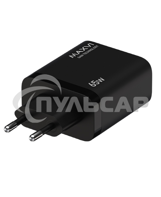 Сетевое зарядное устройство Maxvi SFC-365GN LED черный 2xType-C\USB 65W PD QC3.0 черный