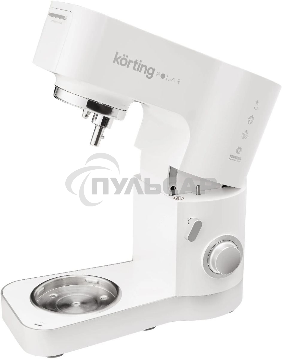 Кухонная машина KORTING KKM 0105 Polar мощность 1200 Вт, 7 насадок (планетарный миксер с 3-мя насадками, мясорубка, насадка для колбас, насадка для кеббе, насадка-блендер), объем чаши 5.5 л, 8 скоростей, импульсный режим, механическое управление, белый