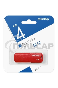 Флешка USB Smartbuy R/W 4 Gb,CLUE Red (SB4 GbCLU-R)