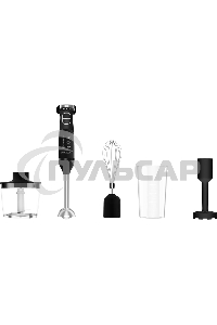 Блендер погружной Willmark WHB-1155BS(soft touch,стак.600мл.,венчик, нас.пюре,измельч, черный 1000W)