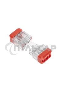 Экспресс-клемма Rexant СМК 2273-203R проходная разъемная 3 полюса 0,5-2,5мм² (50 шт/уп)
