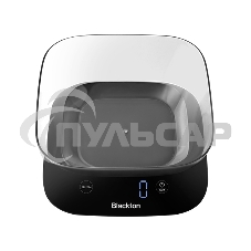 Кухонные весы Blackton Bt KS113 Black, тип управления: сенсорное, дисплей LED, количество высокочувствительных датчиков: 4, выбор единиц измерения: грамм, фунт, унция, миллилитр, интервал измерения: 1 г, максимальный вес: 10 кг, функция вычета веса тары, 
