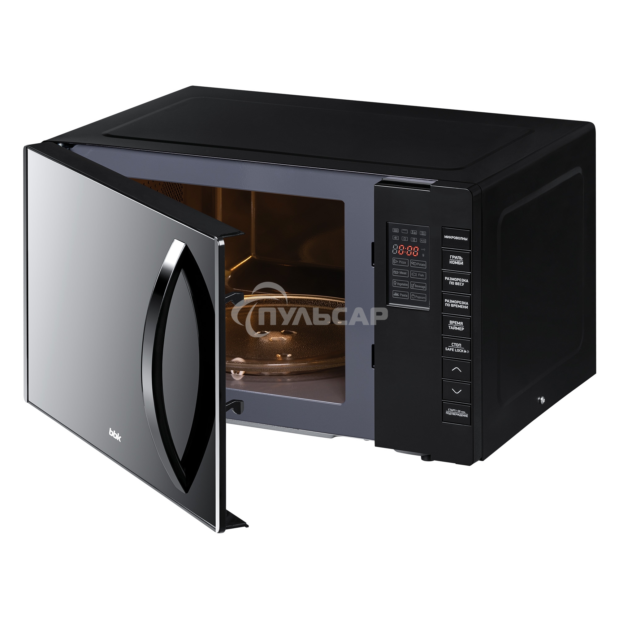 Микроволновая печь BBK 23MWG-850T/B-M черный, 23 л, 800 Вт, кнопки