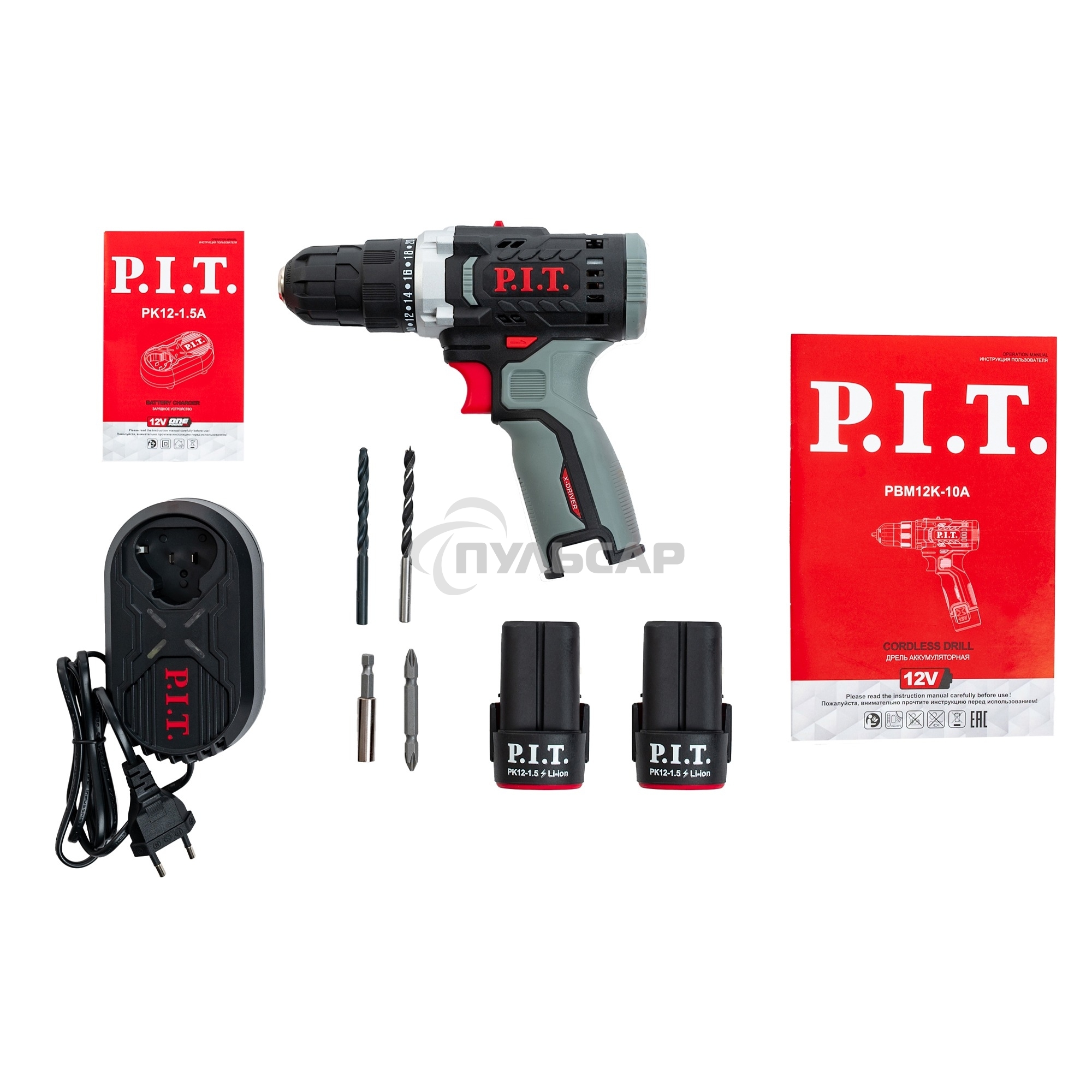 Дрель P.I.T. PBM12K-10A/2 X-DRIVER патрон:быстрозажимной реверс (PBM12K-10A/2)