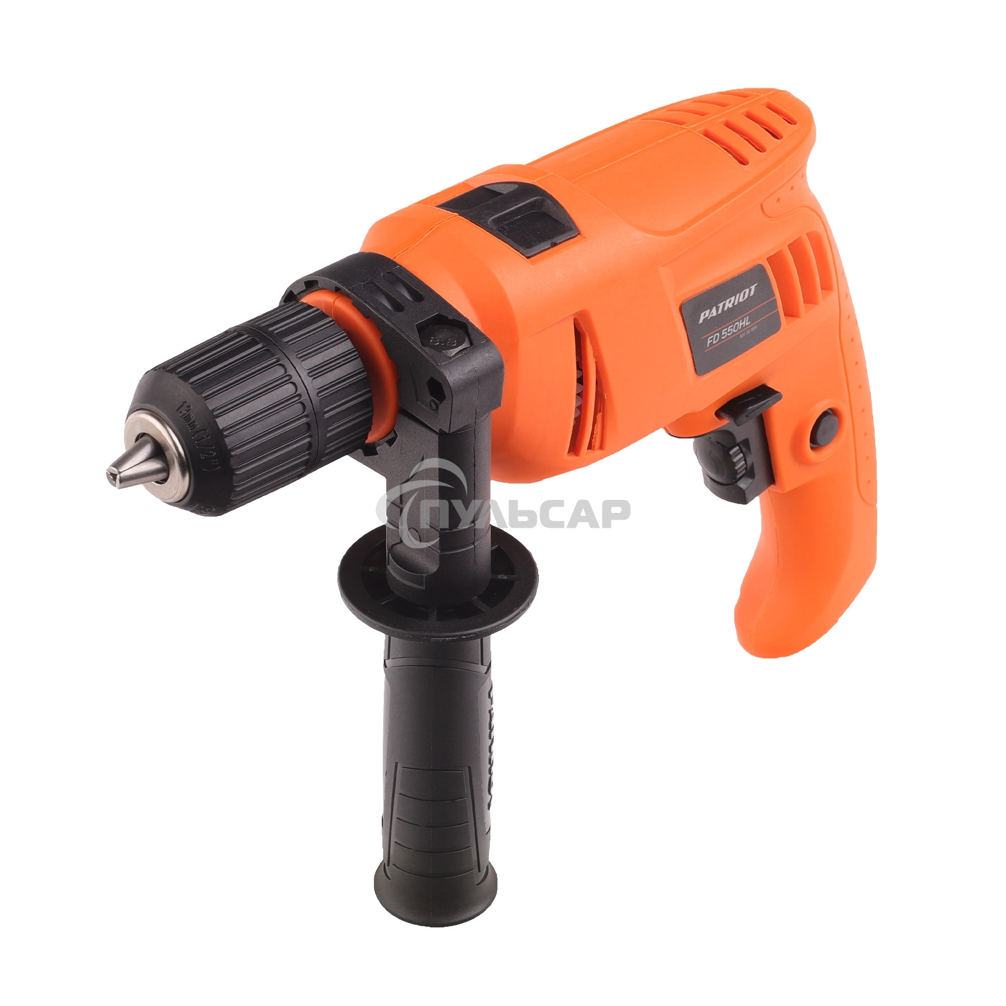 Дрель электрическая ударная PATRIOT FD 550HL, 600Вт, 3000об/мин, 44800уд/мин, макс.диаметр сверления 13мм, быстрозажимной патрон