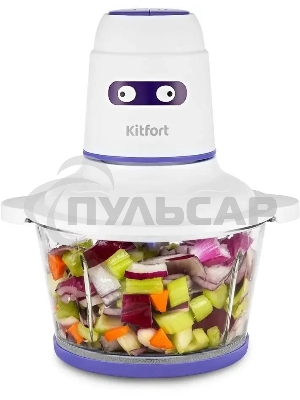 Измельчитель электрический Kitfort КТ-3050-1 белый/фиолетовый