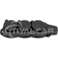 Розетка трехместная с защит. крышками каучуковая 230В 2P+PE 16A IP44 EKF PROxima