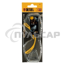 Очки защитные Denzel открытые, поликарбонатные, увеличенная прозрачная линза, регулируемые дужки